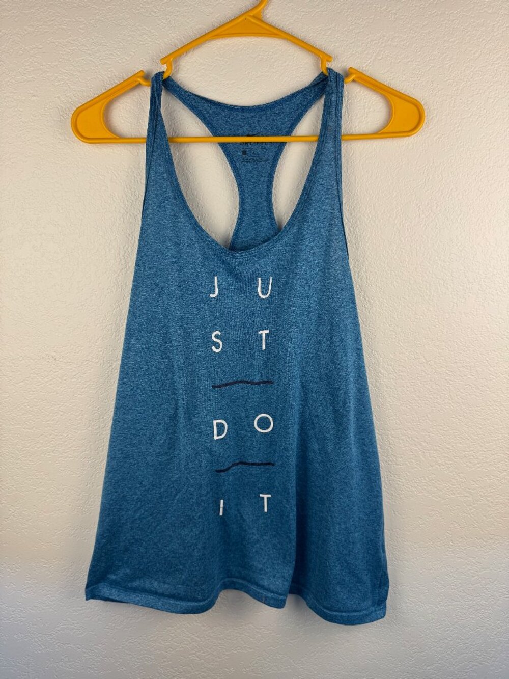 Nike Dri-FIT Just Do It Racerback Tank Womens L Blue Heather 841683